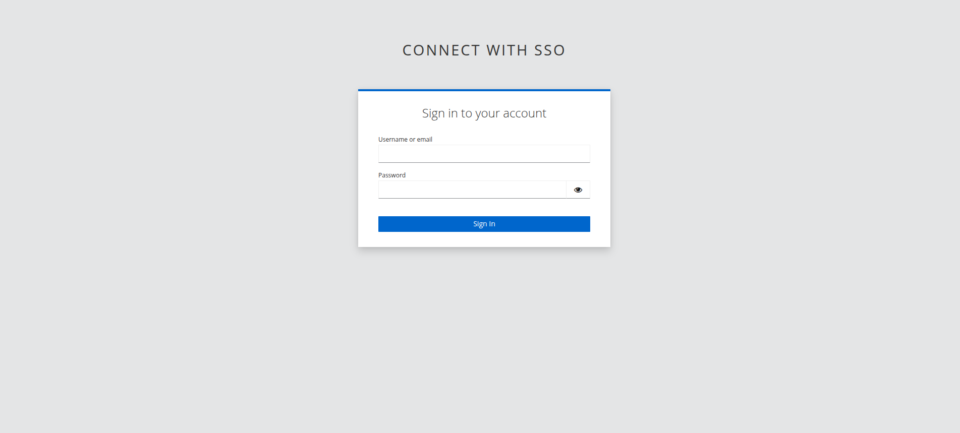 Mockinarium login interface displaying Single Sign-On (SSO) authentication with identity providers such as GitLab and Keycloak.